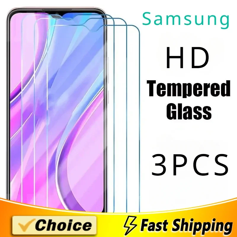 3Pcs 9D HD Full Cover Tempered Glass For Samsung Galaxy A10 20 40 50 60 A90 5G Screen Protector A30s A20 Anti-fingerprint Film