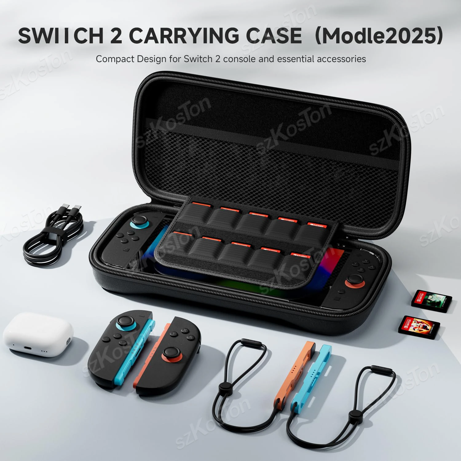 الكل في واحد ملحقات للتبديل 2 حقيبة حمل واقي للشاشة حافظة شفافة مقابض الإبهام مجموعات الغبار لمجموعة تخزين Switch2