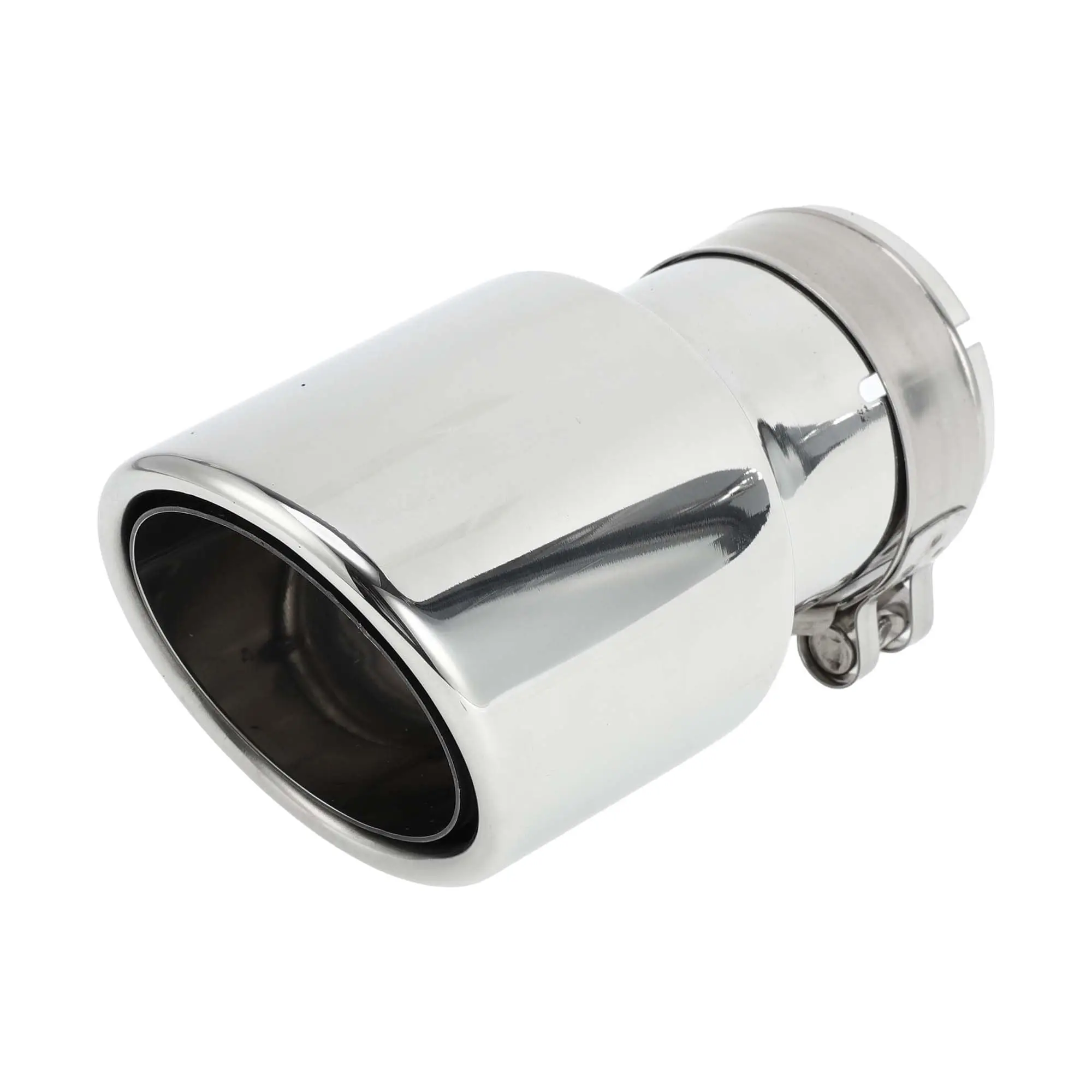

Stainless Steel Dual Layer Exhaust Tip, Clamp Mount, 2.5” Inlet To 3.5” Outlet, 6.7” Long, Polished Universal Fit