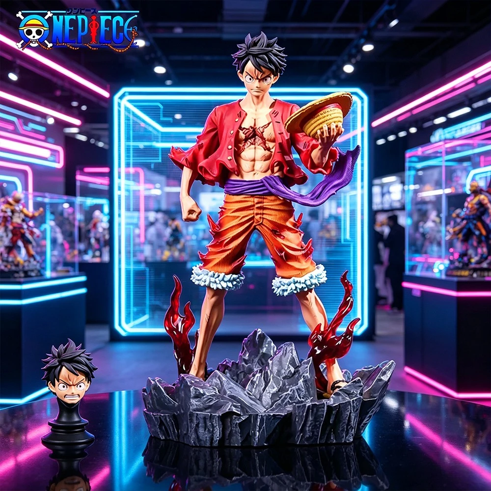 

24cm/9.45in Anime ONE PIECE Figure Haoushoku Haki Luffy Action Figures Pvc Statue Desktop Ornamen Collection Model Toys Gifts
