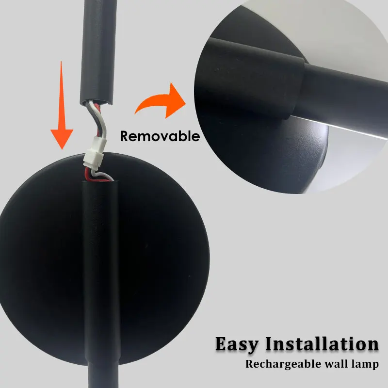 Applique murale LED avec batterie Rechargeable USB, avec télécommande, interrupteur tactile sans fil, variable, 3000-6000K