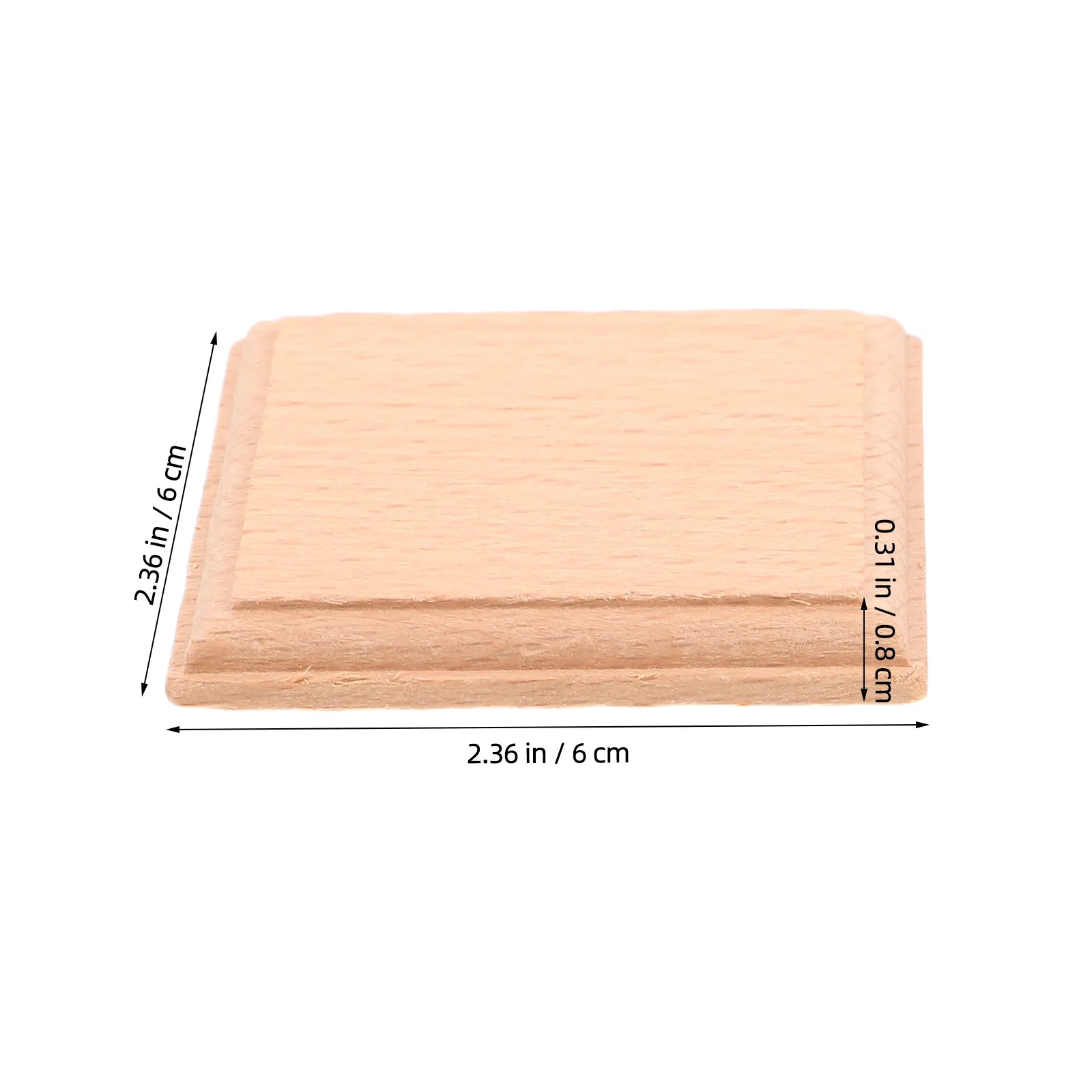 10個入り正方形木製ブロック 天然ブナ材ディスプレイ台座 工芸品彫刻や絵画用 未完成の木製ベース モデル用