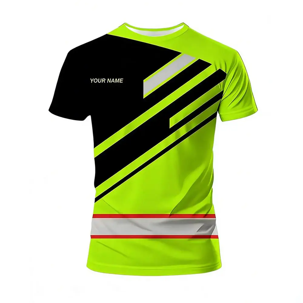 Men's DIY Custom Name Sports T-Shirts Breathable And Quick-Drying Personalized Jerseys 3D Printed Running Safety Sports Apparel