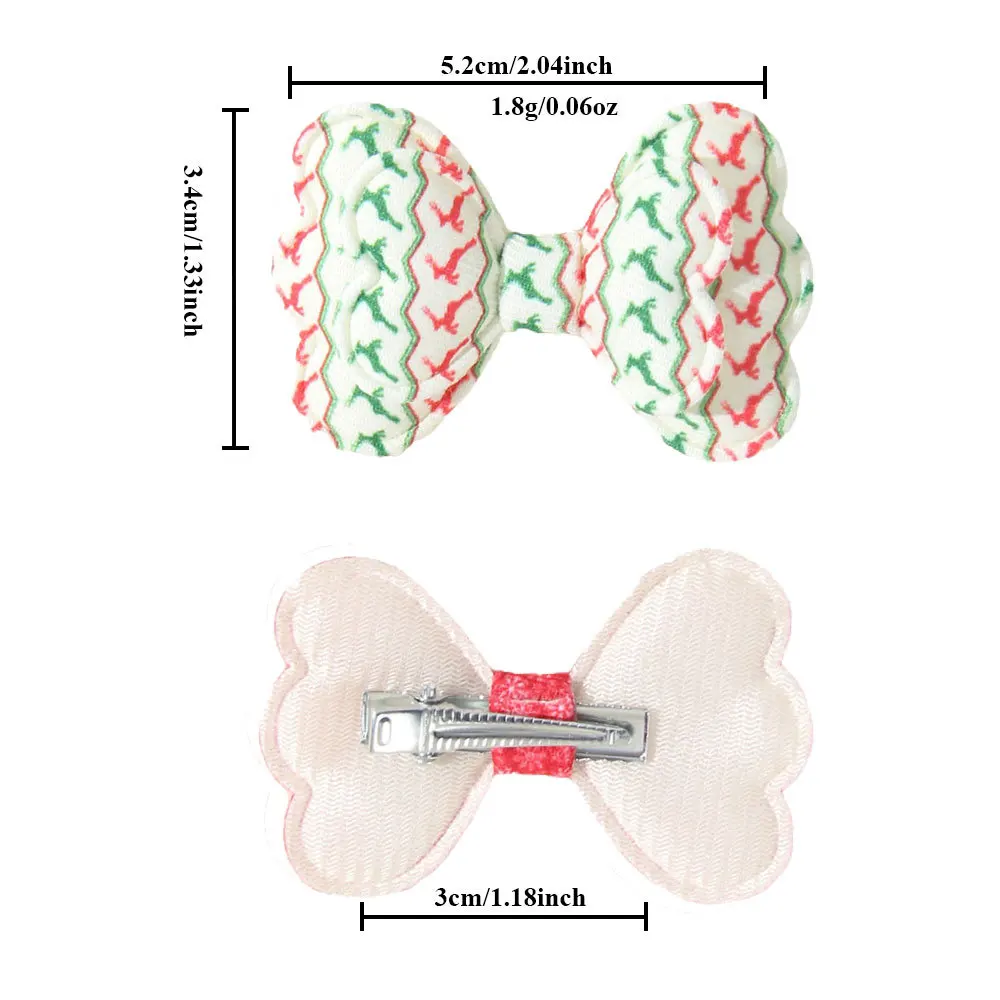 200pcs Baby Girl Christmas Tree & Santa Print Hair Bows Hair Clips & Barrettes Bulk Xmas Hair Accessories for Kids