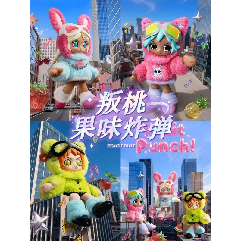 

POPMART Peach Riot Fruit-Flavor Blast Series Animal Doll Keychain – Cute Collectible Blind Box Frankie Gigi Poppy action figure