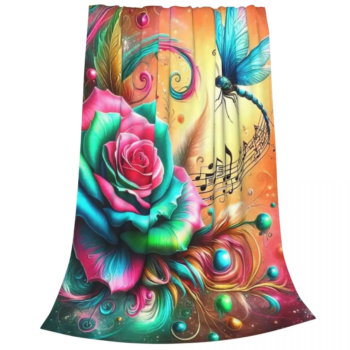 Pink Roses Firefly Blanket Fleece Multi-function Sofa Throw Blankets For Couch Bedding Office Throws Bedspread Quilt