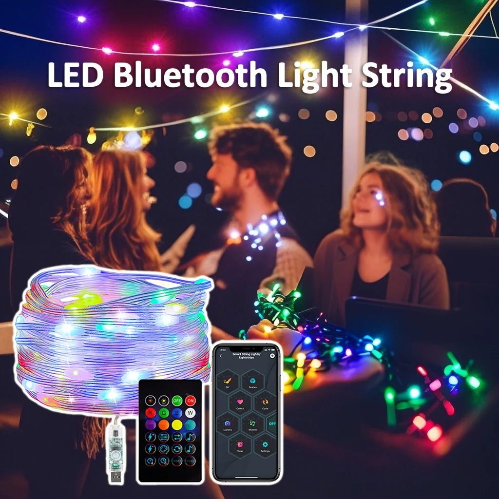 

10M RGBIC Bluetooth LED String Lights App Control String Lights For Christmas Party, Wedding, Outdoor Decoration, Home DIY