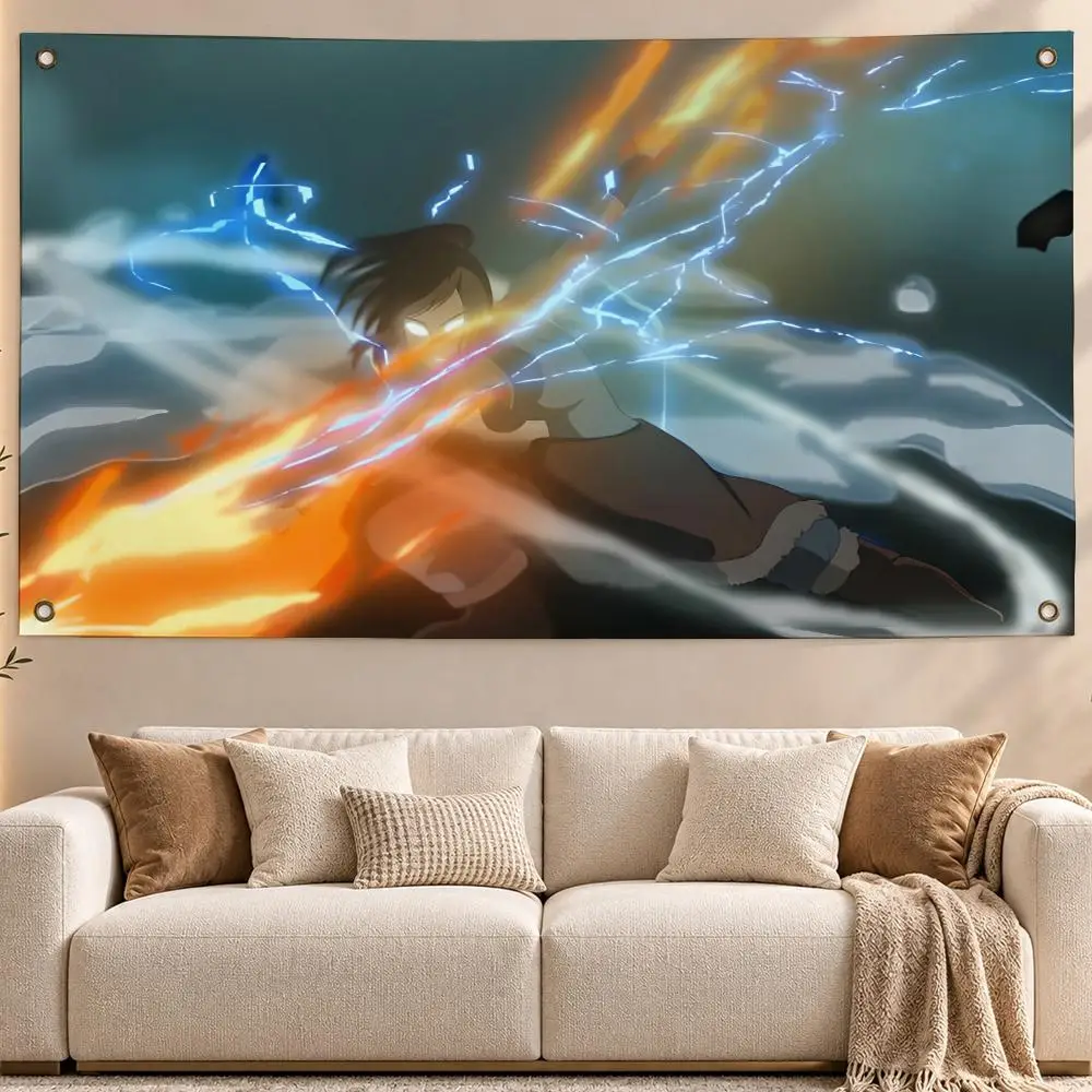 Popular Anime The Legend of Korra Flags Aesthetic Wall Hanging Flag Banner Bedroom Living Room Home Decor Large HD