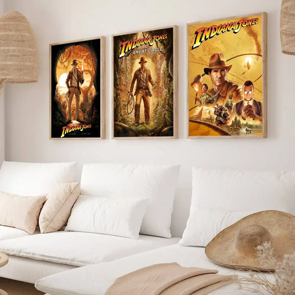 Juego Indiana Jones y el gran círculo póster pinturas decorativas adecuadas para salas de estar dormitorios oficinas y bares