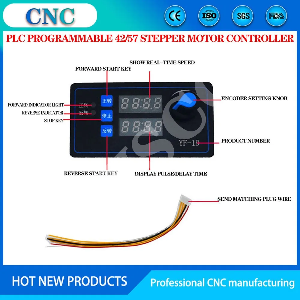 PLC programmable NEMA17/23 42/57 stepper motor controller angle pulse forward and reverse cycle adjustable speed drive board