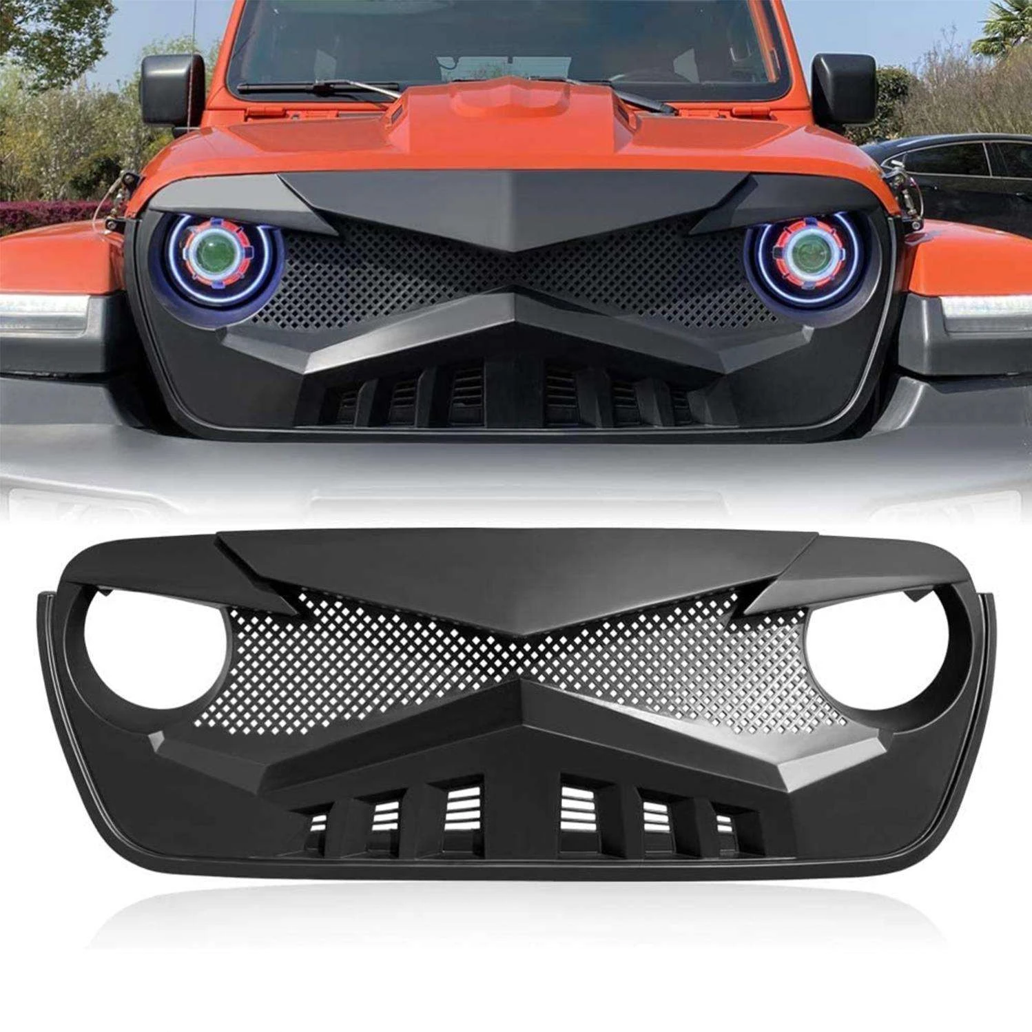 Hot Sales Automotive Auto Body System Body Kit 4x4 Offroad Accessories Front Bumper Grill for JEEP WRANGLER JT