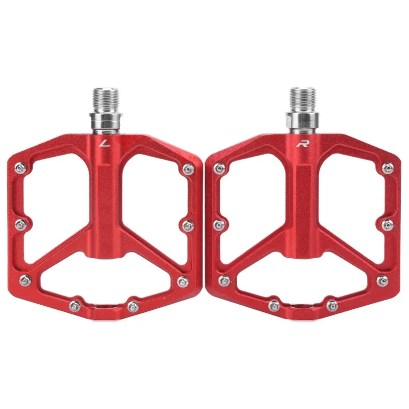 

1 Pair ZTTO Mountain Bike Pedals Aluminium Alloy NonSlip Bicycle Platform Flat Pedals(Red )