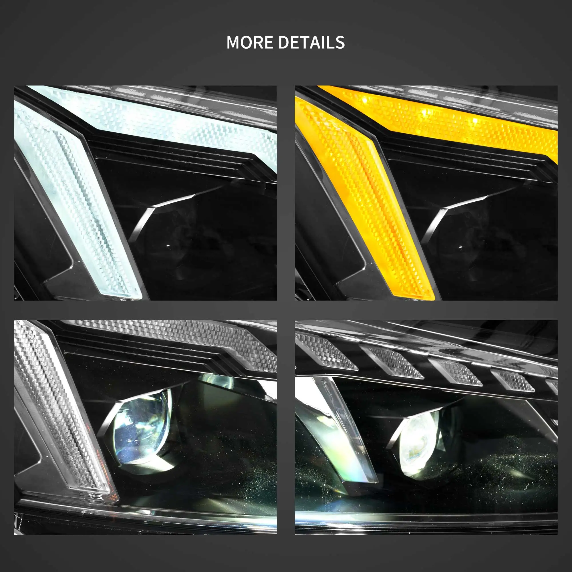 VLAND LED Projector Headlights For Passat 2011-2015 w/Start-up Animation DRL Upgrade Headlamps