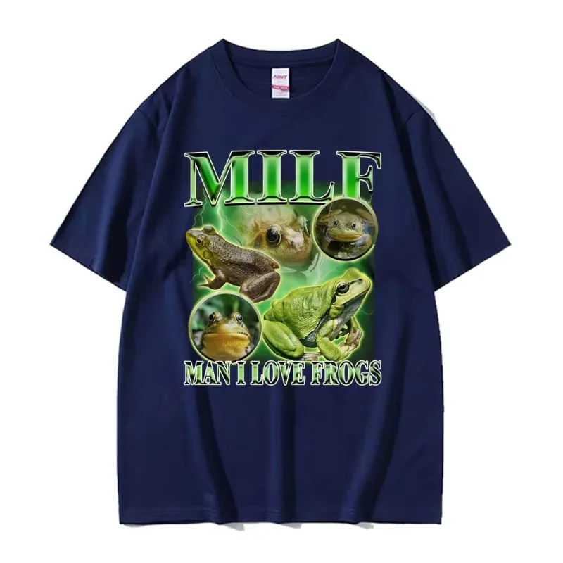 Funny Milf Man I Love Frogs Vintage Graphic T Shirt Rap Meme Cozy T-shirts Men Women Casual Gothic Fashion Humor Cartoon T-shirt