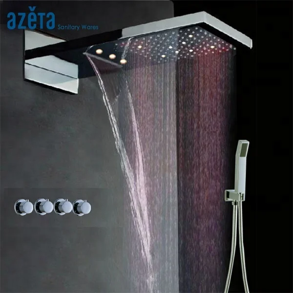 YyhcZhejiang Stainless Steel Bathroom LED Rainfall Shower Head