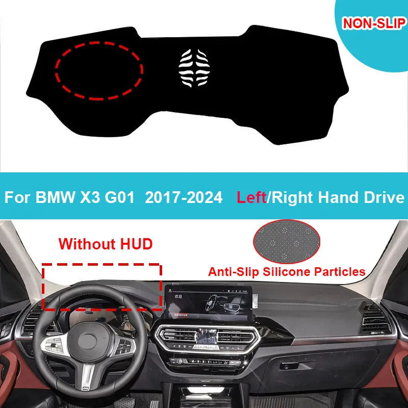 

Для BMW X3 G01 2017-2024 фланелевая замшевая полиэстеровая крышка приборной панели автомобиля коврик для приборной панели с защитой ковра HUD аксессуары для интерьера