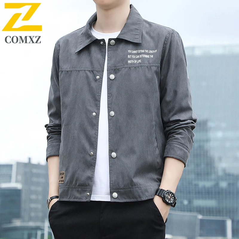 

Japanese Workwear Jacket Retro Washed Outdoor Lapel Sports Top with Letter Print Design on The Chest Trendy Men's Coat M-5XL