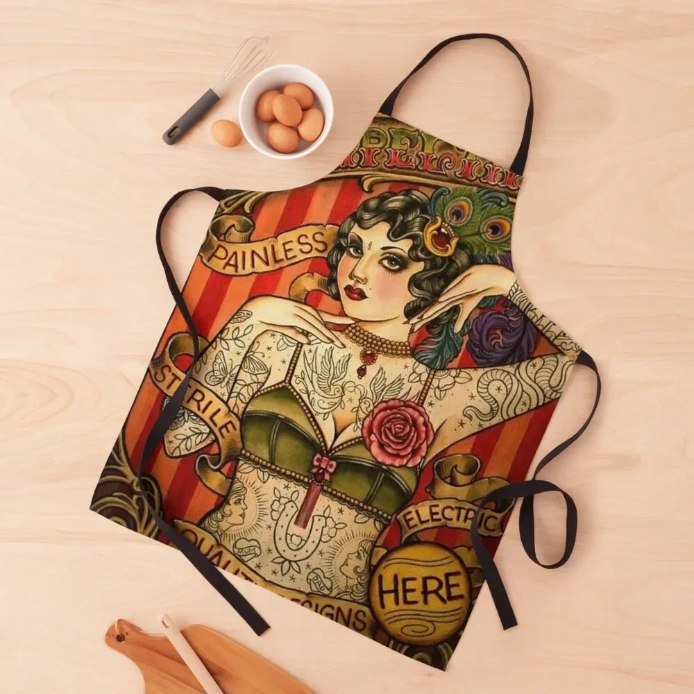 CHAPEL TATTOO; Vintage Body Advertising Art Apron restaurant accessories Home Utensils Kitchen accessories Apron