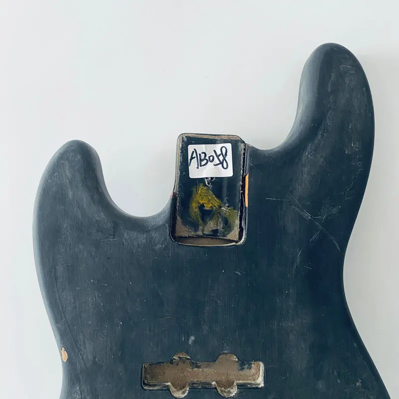 AB058 Left Hand Version Jazz Bass Body Black Color Solid Basswood with Damages and Surface Dirty  JB Pickups for DIY view 3