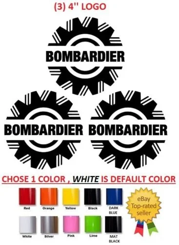 For (#19) 3 X Bombardier logo sticker decal emblem