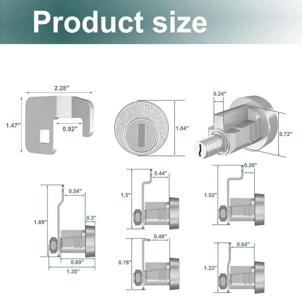 Zinc Alloy Mailbox Lock 5 Pin Tumbler Weather Resistant Cluster Box Lock Tamper Resistant Waterproof Housing Tumbler Lock