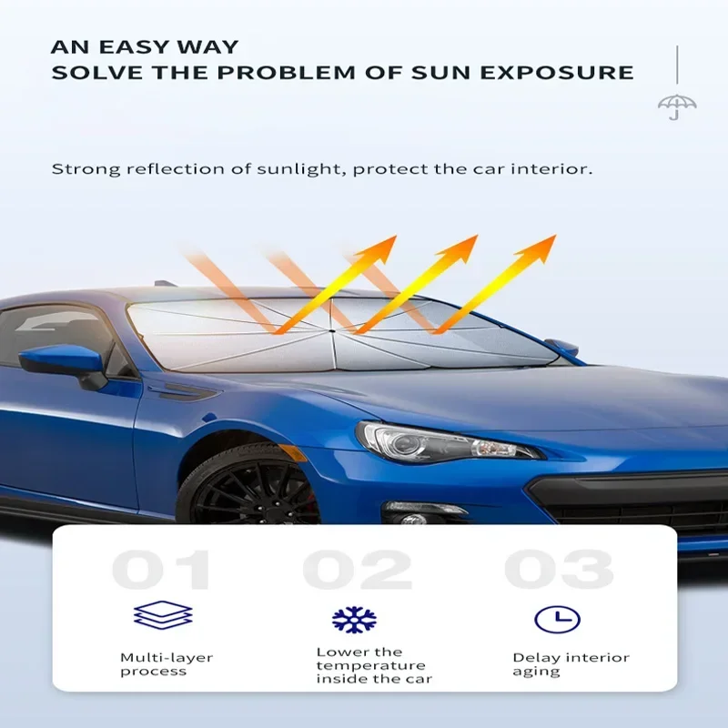 Car Windshield Sun Shade Cover Auto Accessories Anti UV Sun Parasol For BYD Atto 3 Act 3 Tang F3 E6 Dmi Yuan plus Song ev f0 f3