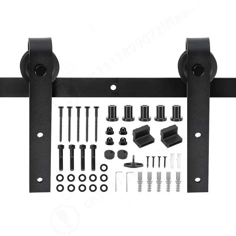 Barn Door Hardware Kit Sliding Track Accessories Set for American Style Partition Sliding Door Hardware Fittings view 5