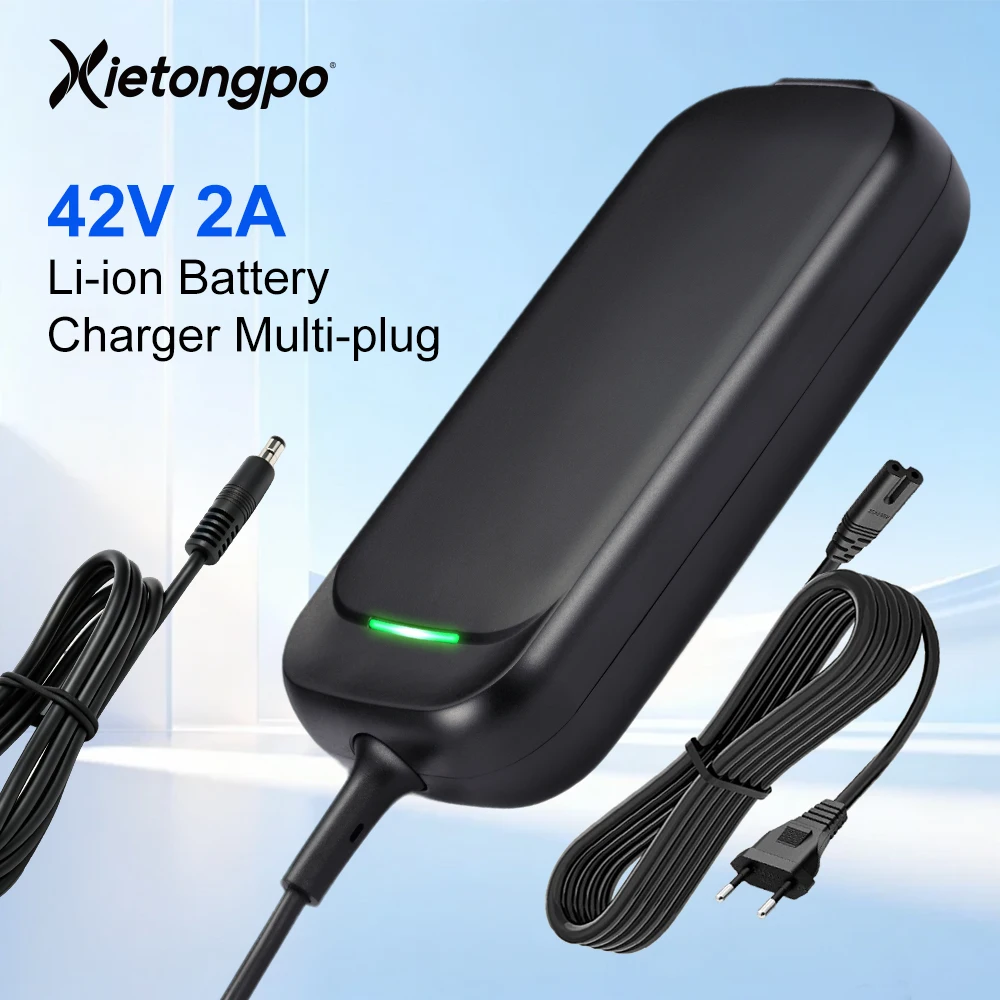 Chargeur de batterie au lithium 42V 2A 10S intelligent CC CV à charge rapide avec protection d'arrêt automatique pour vélo électrique, trottinette et E-bike