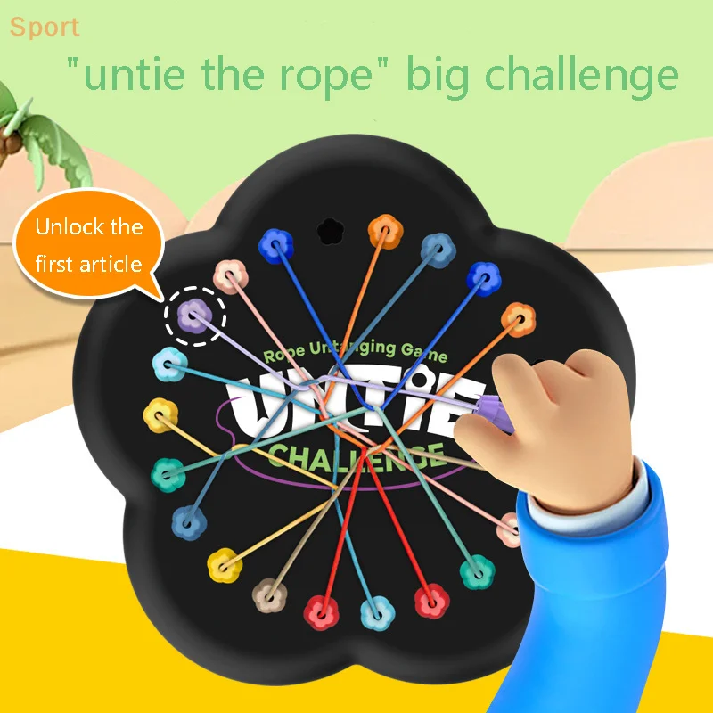 Kid Rope Knots Puzzle Social Board Game Color Line Twisted Connected Ropes Sorting Logic Thinking Challenge Strategy Table Game