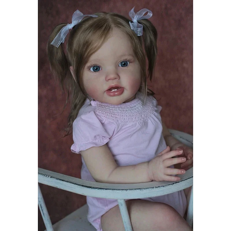 

60CM Lottie Girl Huge Baby Size Reborn Doll with Handmade Rooted Hair 3D Skin Multiple Layers Painting with Visible Veins