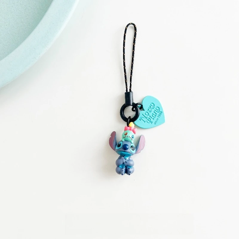 

Disney Lilo and Stitch Keychain Phone Case Rope Pendant Kawaii Anime Figures Key Chain Backpack Decoration Keyring Lovers Gifts