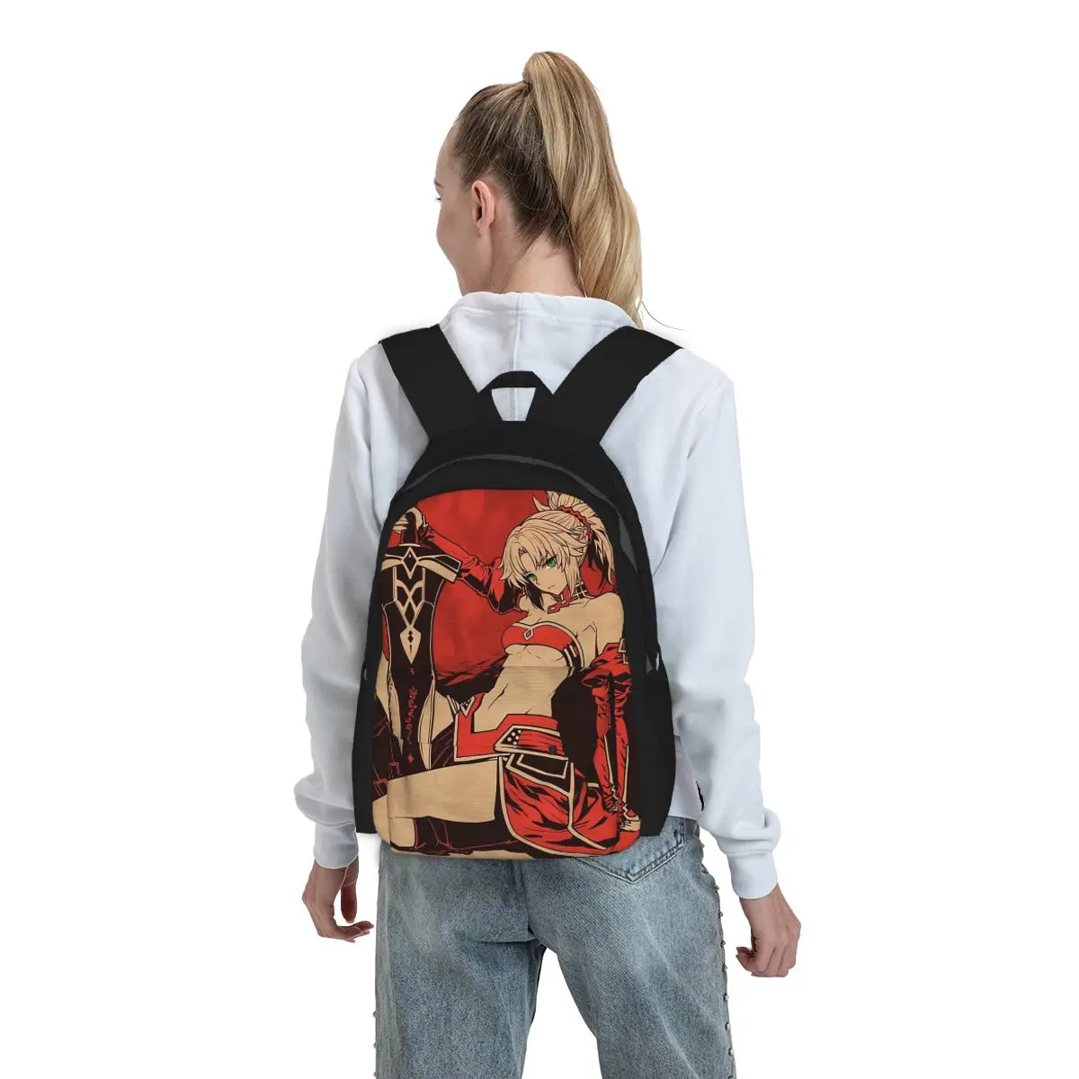 

Pinup Mordred Fate Stay Night Anime Backpack Boys Girls BookBag Children School Bag Laptop Shoulder Bags for Men Women