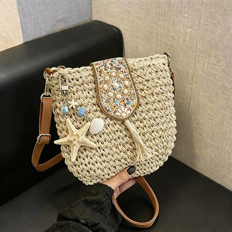 Urban Ethnic Fashion - Fashion Ethnic Woven Square Bag Niche