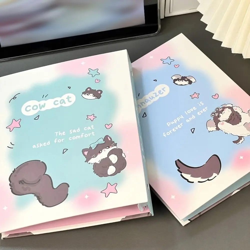 Kawaii A5 Kpop Idol Photo Album Loose-leaf School Stationery Binder Photocard Holder Puppy Photo Card Holder