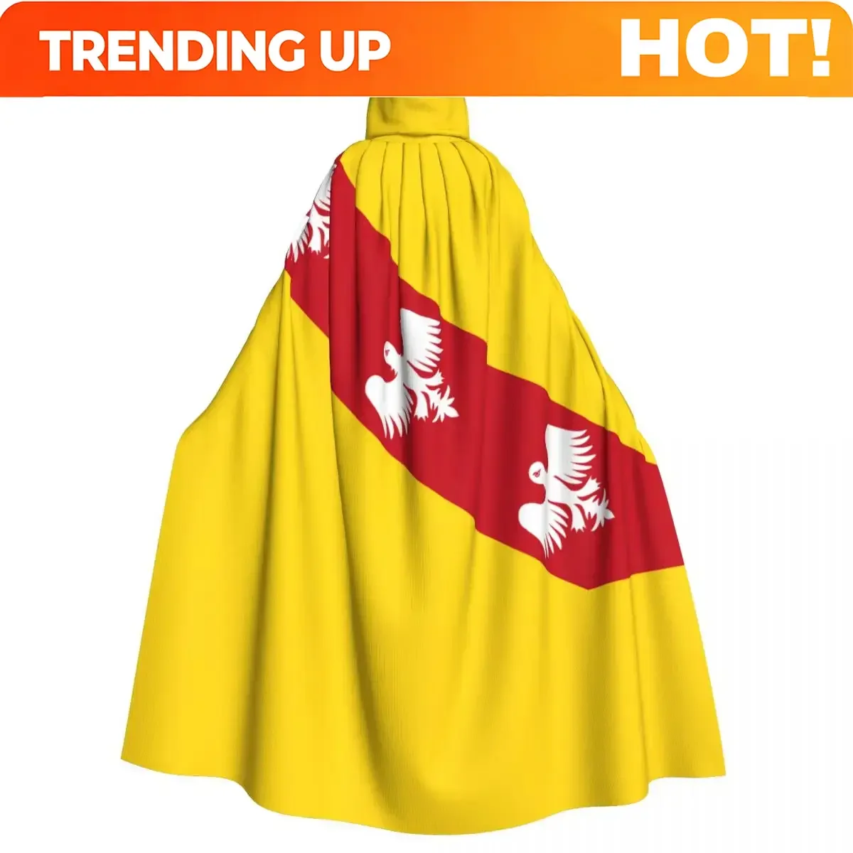 Customization Long Cape Cloak Flag Of Lorraine Hooded Cloak Coat Hoodies Elf Purim