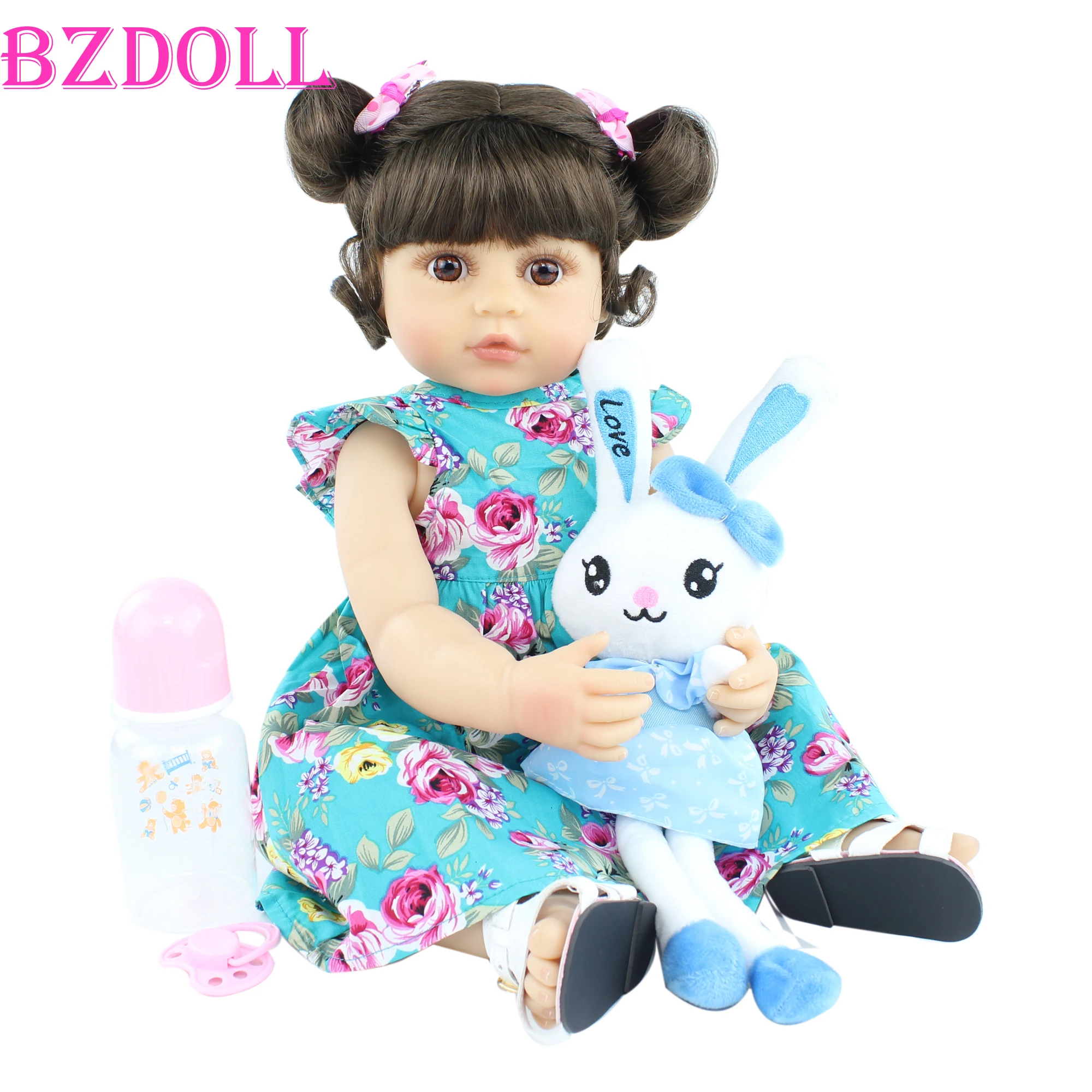 

55cm and 48cm Full Silicone Reborn Baby Doll For Girl Newborn Toddler Bebe Boneca Kid Birthday Gift Popular Bath Play House Toy