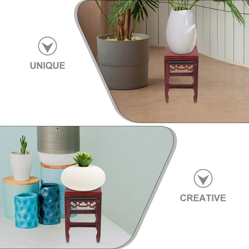 Wooden Flower Pot Base Rustic Planter Display Pedestal for Indoor Outdoor Plant Stand Vase Holder Home Office Decor