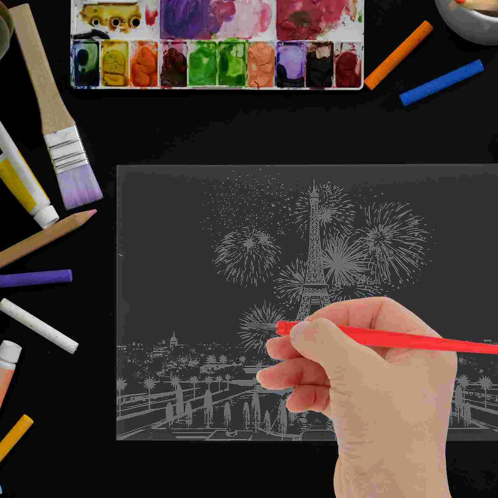 12 Pcs Scratch Painting Tools Scratching Paper Pens Drawing Reusable Iron Metal Tip