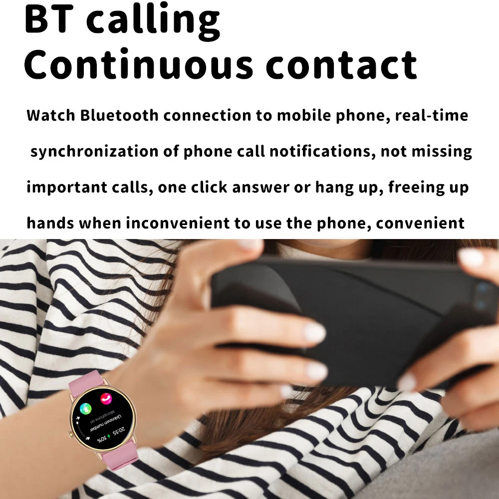 جديد 1.43 "AMOLED شاشة ساعة ذكية بلوتوث دعوة للنساء معدل ضربات القلب مراقبة الصحة الرياضة اللياقة البدنية سيدة مقاوم للماء Smartwatch