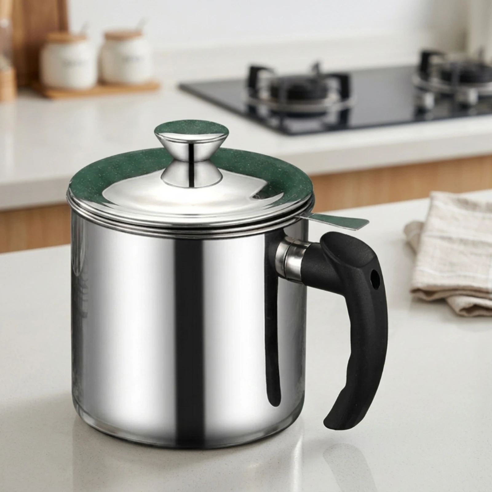 Home Cooking Oil Filter - Olie-opslagpot met filter Vaatwasmachinebestendige oliezeefpot met