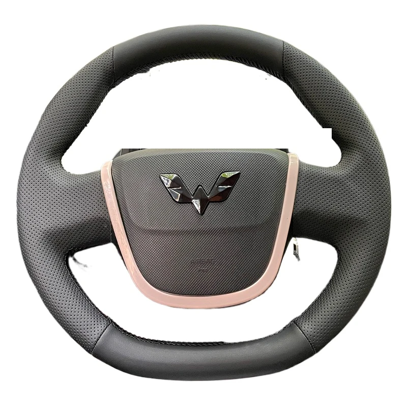 Hand Sewing Car Steering Wheel Cover for Wuling Hongguang MiniEV Mini Car Genuine Leather Interior Accessories