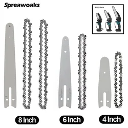 4 6 8 Inch Chainsaw Guide Bar Saw Chain Set Electric Saw 1/4''P For Mini Electric Saw Wood Cutter Replacement Spare Chain