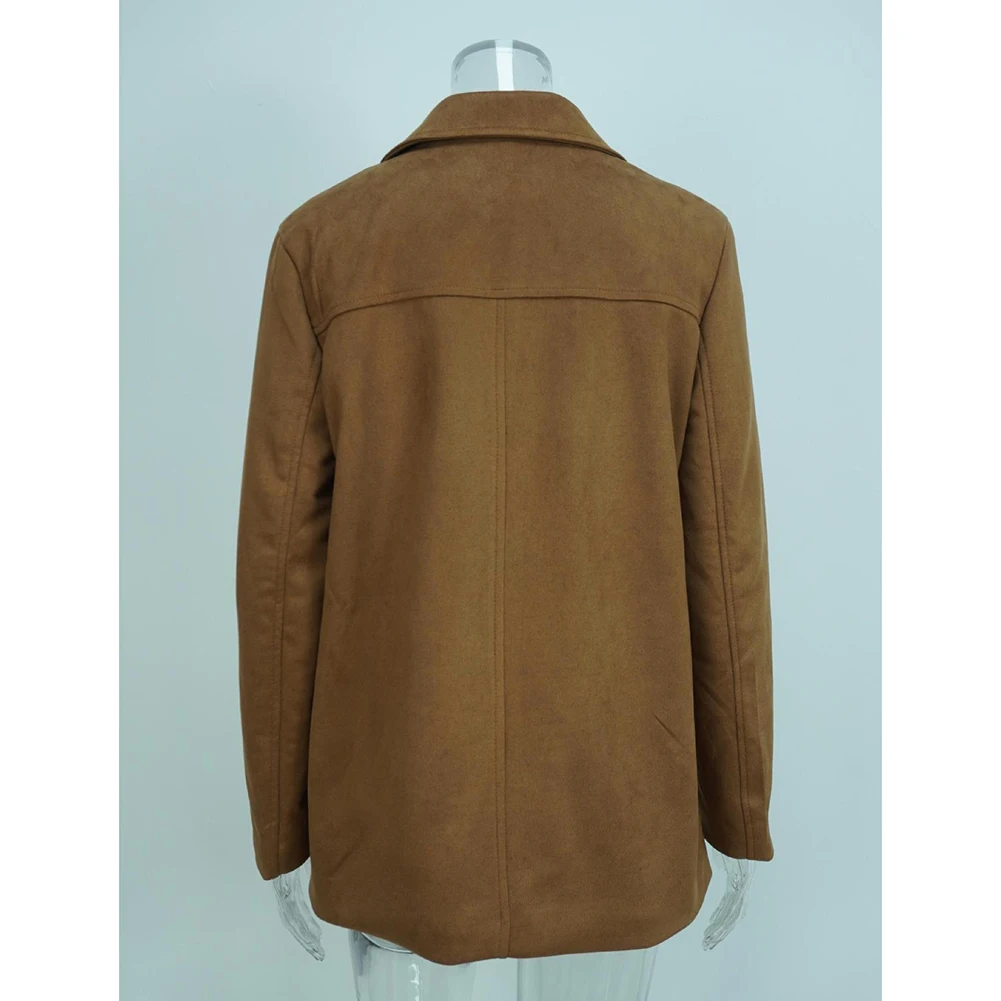 Casual reversjack met lange mouwen voor dames, uitloper met enkele rij knopen, losse pasvorm, comfortabele tops, ideaal voor dagelijks gebruik