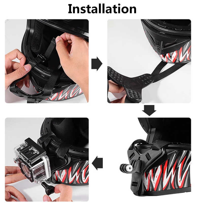 Đi Xe Đạp Xe Máy Cằm Dây Đai Đeo Với Giá Kẹp Cho Gopro Hero DJI OSMO SJcam Yi Máy Ảnh Điện Thoại Di Động