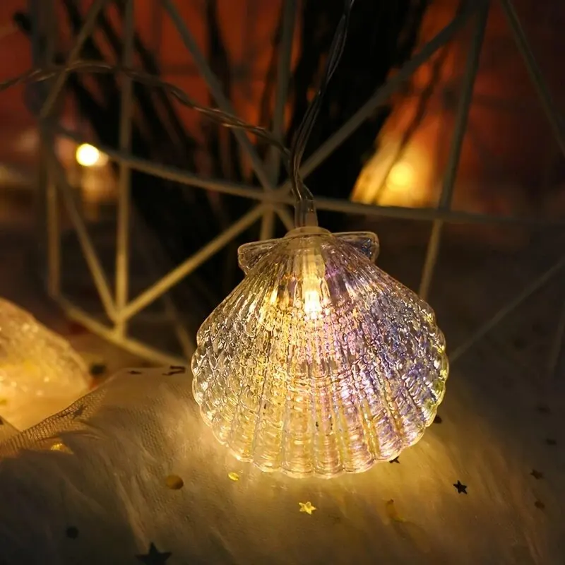 좋은 1PC 3m20LED 쉘 요정 조명 배터리 구동 장식 램프 로맨틱 분위기 문자열 조명 룸 웨딩 파티 Ca