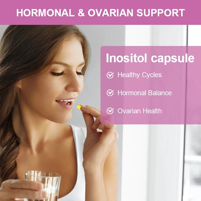 Myo-Inositol&D-Chiro Inositol Capsule with Folate Supports Ovarian Function,Hormone Balance,Fertility Supplements for Women