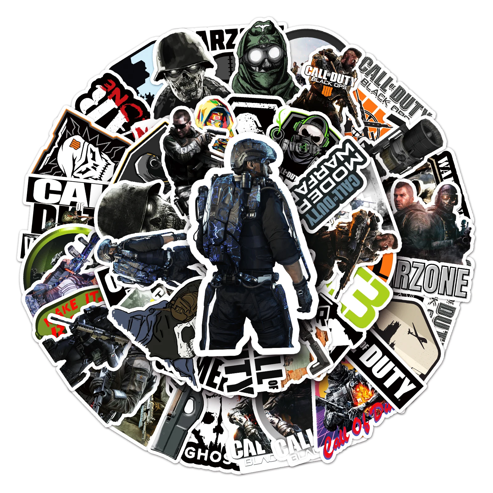 10/30/50PCS Cool Call of Duty COD Stickers Graffiti Decal Phone Suitcase Laptop Skateboard PVC DIY Classic Toy Decoration Gift