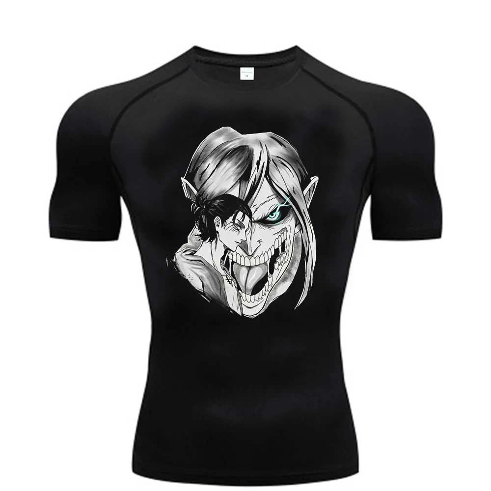 Attack on Titanic tshirt Athletic compression shirt emo summer clearance sales aesthetic dollette y2k party gothic grunge