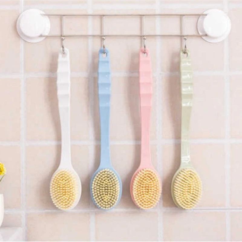 

1 шт., щетка для ванны с длинной ручкой, щетка для тела, душ для спины, массажер для кожи из мягкого меха с ручкой, отшелушивающий скраб для кожи, щетка для ванной комнаты