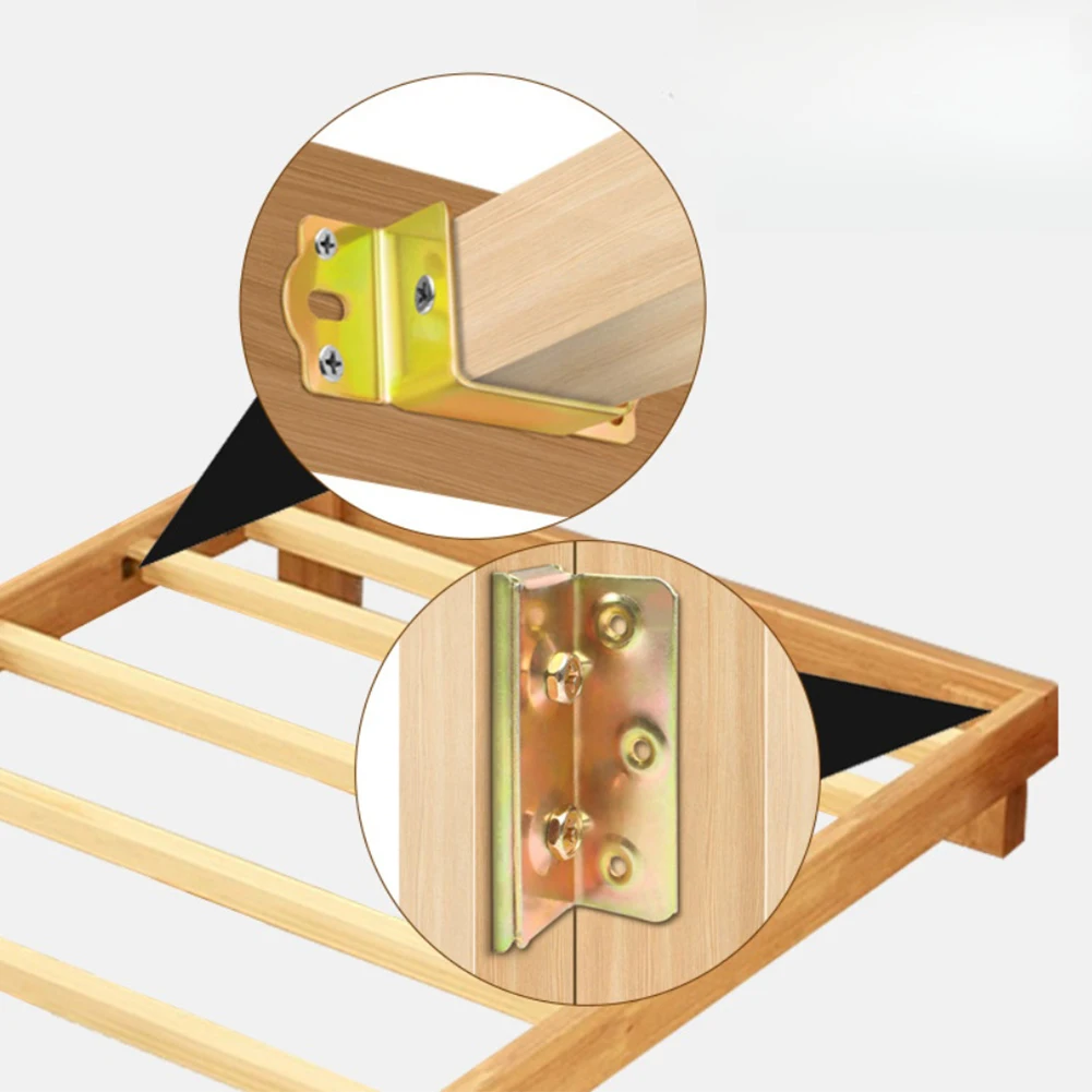 Zinc Plated Iron Bed Frame Brackets for Wooden Beds Headboards Footboards and Bunk Bed Ladder Frame Reinforcement